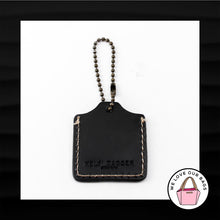 Load image into Gallery viewer, KELSI DAGGER BLACK LEATHER GOLD BRASS BALL CHAIN KEY FOB BAG CHARM KEYCHAIN TAG