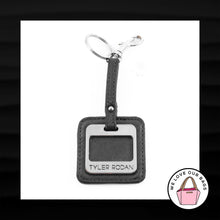 Load image into Gallery viewer, TYLER RODAN GRAY LEATHER SILVER NICKEL METAL KEY FOB BAG CHARM KEYCHAIN HANG TAG
