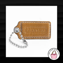 Load image into Gallery viewer, 2.5" Large COACH BROWN PATENT LEATHER KEY FOB BAG CHARM KEYCHAIN HANGTAG TAG
