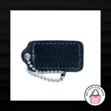 Load image into Gallery viewer, 2" Med COACH BLACK PYTHON EXOTIC LEATHER NICKEL FOB BAG CHARM KEYCHAIN HANG TAG