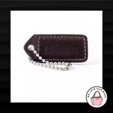 Load image into Gallery viewer, 2" Medium COACH IVORY BROWN LEATHER KEY FOB BAG CHARM KEYCHAIN HANGTAG TAG