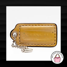 Load image into Gallery viewer, 2" Medium COACH YELLOW TAN PATENT LEATHER KEY FOB BAG CHARM KEYCHAIN HANGTAG TAG