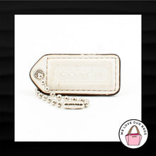 Load image into Gallery viewer, 2" Medium COACH WHITE BROWN LEATHER KEY FOB BAG CHARM KEYCHAIN HANGTAG TAG