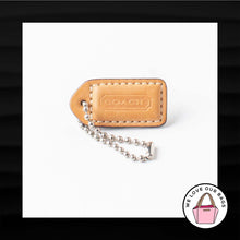 Load image into Gallery viewer, 1.5" Small COACH TAN WHITE LEATHER KEY FOB CHARM KEYCHAIN HANG TAG WRISTLET