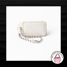 Load image into Gallery viewer, 1.5" Small COACH TAN WHITE LEATHER KEY FOB CHARM KEYCHAIN HANG TAG WRISTLET