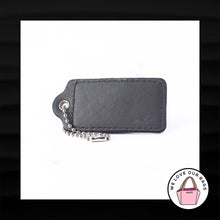 Load image into Gallery viewer, 2.5" Large COACH SILVER METALLIC LEATHER KEY FOB BAG CHARM KEYCHAIN HANGTAG TAG