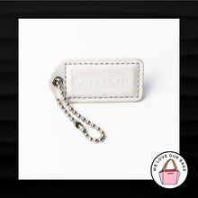 Load image into Gallery viewer, 2" Medium COACH WHITE LAVENDER LEATHER KEY FOB BAG CHARM KEYCHAIN HANGTAG TAG