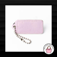 Load image into Gallery viewer, 2" Medium COACH WHITE LAVENDER LEATHER KEY FOB BAG CHARM KEYCHAIN HANGTAG TAG
