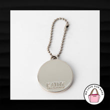 Load image into Gallery viewer, KATHY VAN ZEELAND ROUND ENAMEL SILVER KEY FOB BAG PURSE CHARM KEYCHAIN HANG TAG
