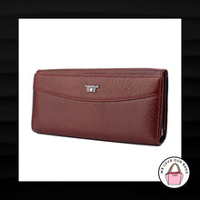 Load image into Gallery viewer, HENG HUANG DARK RED MAROON LEATHER ENVELOPE SNAP WALLET CLUTCH