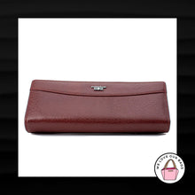 Load image into Gallery viewer, HENG HUANG DARK RED MAROON LEATHER ENVELOPE SNAP WALLET CLUTCH