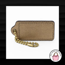 Load image into Gallery viewer, 2.5" Large COACH GOLD LEATHER BRASS KEY FOB BAG CHARM KEYCHAIN HANGTAG TAG