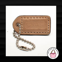 Load image into Gallery viewer, 1.5" Small COACH TAN PINK LEATHER KEY FOB BAG CHARM KEYCHAIN HANG TAG