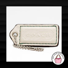 Load image into Gallery viewer, 2" Medium COACH WHITE BROWN LEATHER KEY FOB BAG CHARM KEYCHAIN HANGTAG TAG