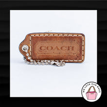 Load image into Gallery viewer, 2.25" Medium COACH BROWN LEATHER KEY FOB BAG CHARM KEYCHAIN HANGTAG TAG