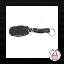 Load image into Gallery viewer, STRADA BLACK CROC LEATHER BUCKLE STRAP NICKEL FOB BAG CHARM KEYCHAIN HANG TAG
