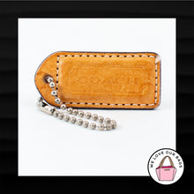 Load image into Gallery viewer, 2" Medium COACH BROWN PINK LEATHER KEY FOB BAG CHARM KEYCHAIN HANGTAG TAG
