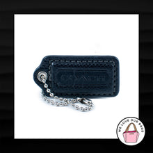 Load image into Gallery viewer, 2" Med COACH BLACK PYTHON EXOTIC LEATHER NICKEL FOB BAG CHARM KEYCHAIN HANG TAG