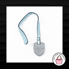Load image into Gallery viewer, LONDON FOG SILVER BLUE LEATHER LOOP STRAP KEY FOB BAG CHARM KEYCHAIN HANG TAG