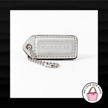 Load image into Gallery viewer, 2" Medium COACH IVORY BROWN LEATHER KEY FOB BAG CHARM KEYCHAIN HANGTAG TAG