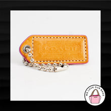 Load image into Gallery viewer, 2" Medium COACH TAN SADDLE PINK LEATHER KEY FOB BAG CHARM KEYCHAIN HANGTAG TAG