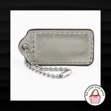 Load image into Gallery viewer, 2" Medium COACH WHITE GOLD LEATHER NICKEL KEY FOB BAG CHARM KEYCHAIN HANG TAG