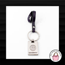 Load image into Gallery viewer, GIANI BERNINI SILVER PURPLE LEATHER LOOP STRAP KEY FOB BAG CHARM KEYCHAIN HANGTAG