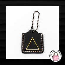 Load image into Gallery viewer, KELSI DAGGER BLACK LEATHER GOLD BRASS BALL CHAIN KEY FOB BAG CHARM KEYCHAIN TAG
