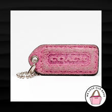 Load image into Gallery viewer, 2" Medium COACH PINK SUEDE SNAKESKIN LEATHER KEY FOB BAG CHARM KEYCHAIN HANG TAG