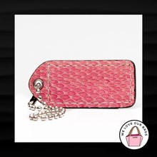 Load image into Gallery viewer, 2" Medium COACH PINK SUEDE SNAKESKIN LEATHER KEY FOB BAG CHARM KEYCHAIN HANG TAG