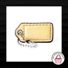 Load image into Gallery viewer, 1.5" Small COACH CREAM WHITE PATENT LEATHER KEY FOB CHARM KEYCHAIN HANG WRISTLET