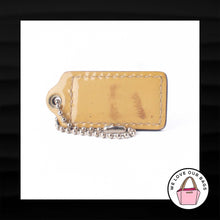 Load image into Gallery viewer, 2" Medium COACH MUTED YELLOW PATENT LEATHER KEY FOB BAG CHARM KEYCHAIN HANG TAG