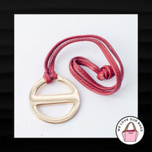 Load image into Gallery viewer, CEZAR MIZRAHI GOLD METAL RED LEATHER STRAP LOOP KEY FOB CHARM KEYCHAIN TAG