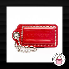 Load image into Gallery viewer, 2" Medium COACH PINK SILVER PATENT LEATHER KEYFOB BAG CHARM KEYCHAIN HANGTAG TAG