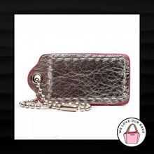 Load image into Gallery viewer, 2" Medium COACH PINK SILVER PATENT LEATHER KEYFOB BAG CHARM KEYCHAIN HANGTAG TAG