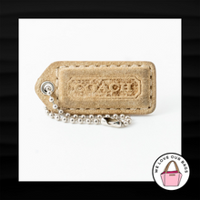 Load image into Gallery viewer, 2" Medium COACH TAN SUEDE LEATHER KEY FOB BAG CHARM KEYCHAIN HANGTAG TAG