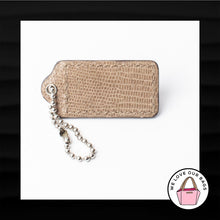 Load image into Gallery viewer, 2" COACH TAUPE LIGHT BROWN SNAKESKIN LEATHER KEY FOB BAG CHARM KEYCHAIN HANGTAG