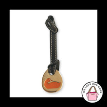 Load image into Gallery viewer, VINTAGE Y2K DOONEY &amp; BOURKE Orange Duck Black Leather Fob Bag Charm Hang Tag
