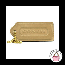 Load image into Gallery viewer, RARE 2.25&quot; COACH VINTAGE Khaki Leather Brass Fob Bag Charm Keychain Hang Tag
