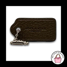 Load image into Gallery viewer, COACH HANG TAG 1.5" Bag Charm Keychain Fob New York Olive Green &amp; Black Leather
