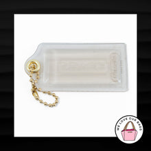 Load image into Gallery viewer, COACH 3.5&quot; XL POPPY CLEAR PLASTIC LUCITE BRASS KEY FOB BAG CHARM KEYCHAIN HANG TAG
