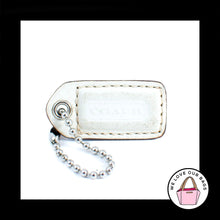 Load image into Gallery viewer, 1.5&quot; Small COACH White &amp; Saddle LEATHER Nickel Fob Bag Charm Keychain Hang Tag
