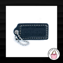 Load image into Gallery viewer, 2&quot; Medium COACH BLACK LEATHER NICKEL FOB BAG CHARM KEYCHAIN HANGTAG
