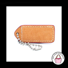 Load image into Gallery viewer, 2&quot; VINTAGE COACH PINK Patent Leather Nickel Key Fob Bag Charm Keychain Hang Tag
