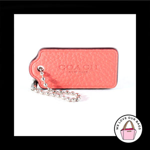 New 2" COACH NEW YORK Pink Pebbled Leather Fob Bag Charm Keychain Hang Tag