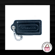 Load image into Gallery viewer, 2.5&quot; Large COACH BLACK PATENT LEATHER NICKEL KEY FOB BAG CHARM KEYCHAIN HANG TAG
