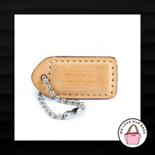 Load image into Gallery viewer, 1.5&quot; Small COACH SADDLE &amp; WHITE LEATHER NICKEL KEY FOB CHARM KEYCHAIN HANG TAG
