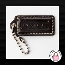 Load image into Gallery viewer, 2.25&quot; Medium COACH MAHOGANY BROWN LEATHER NICKEL FOB BAG CHARM KEYCHAIN HANG TAG
