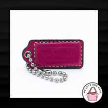 Load image into Gallery viewer, 2&quot; Medium COACH PINK LEATHER NICKEL KEY FOB BAG CHARM KEYCHAIN HANG TAG
