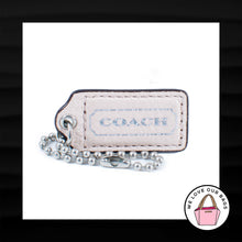 Load image into Gallery viewer, 2&quot; Medium COACH PALE PINK LEATHER NICKEL FOB BAG CHARM KEYCHAIN HANGTAG
